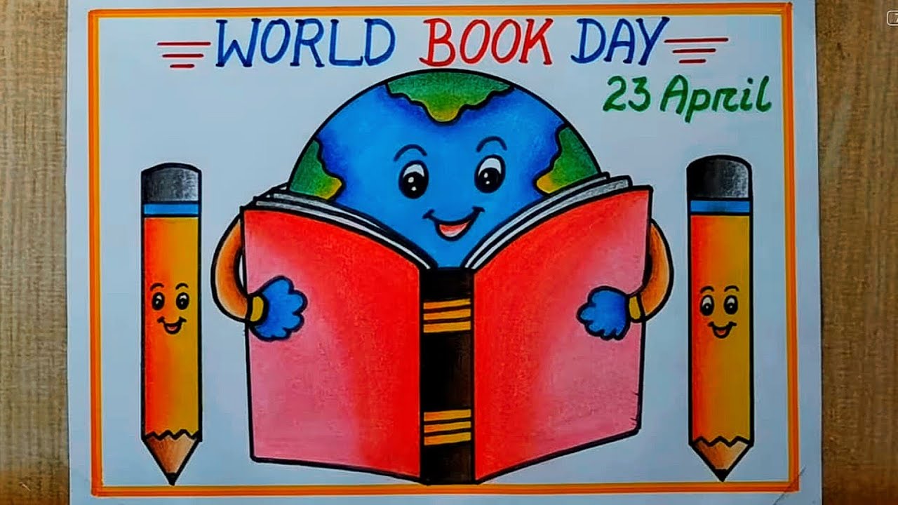 World Book Day Poster Drawing easy,23 April | How to draw World Book Daydrawing