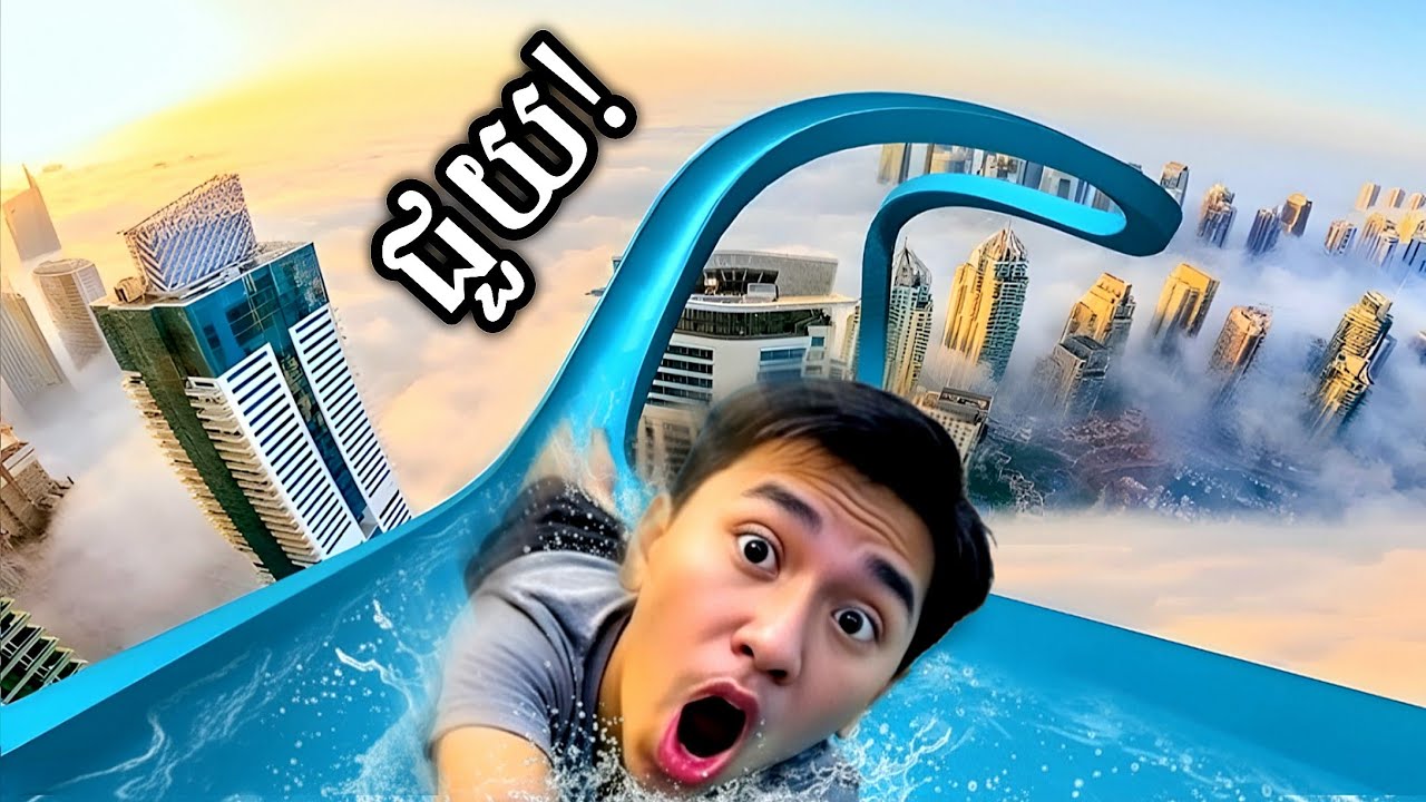 [ ភាគ16 ] ខ្ញុំសង់ Slide ទឹក ខ្ពស់ជាងគេបំផុតលើលោក !!! 😱 | Waterpark Simulator Part 16