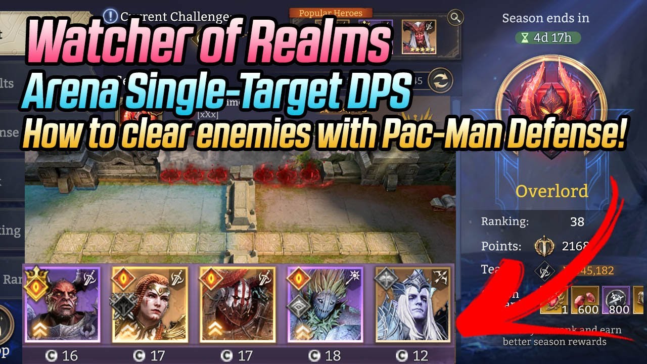 Arena Single-Target DPS using Pac-Man Nuker Formation | Watcher of Realms Guide