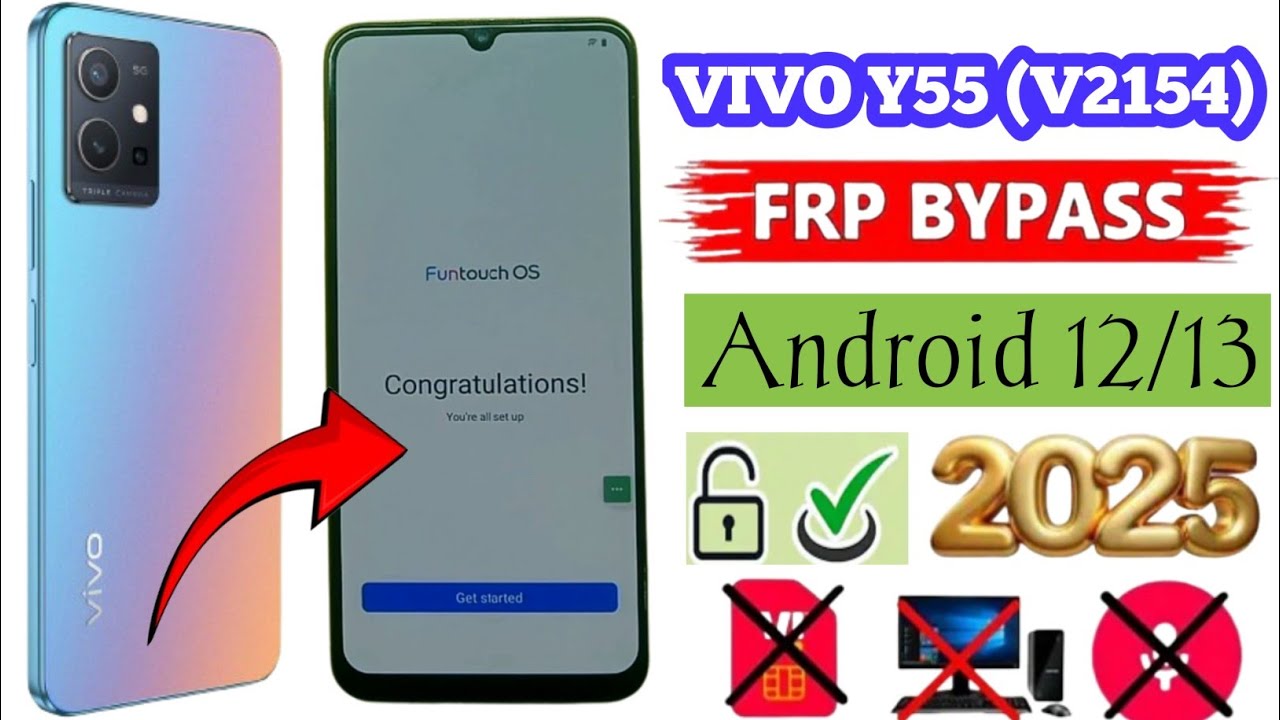 Vivo Y55 Frp Bypass Android 13 Without Pc | Vivo V2127 Google Account Bypass - Setting Not Open 2025