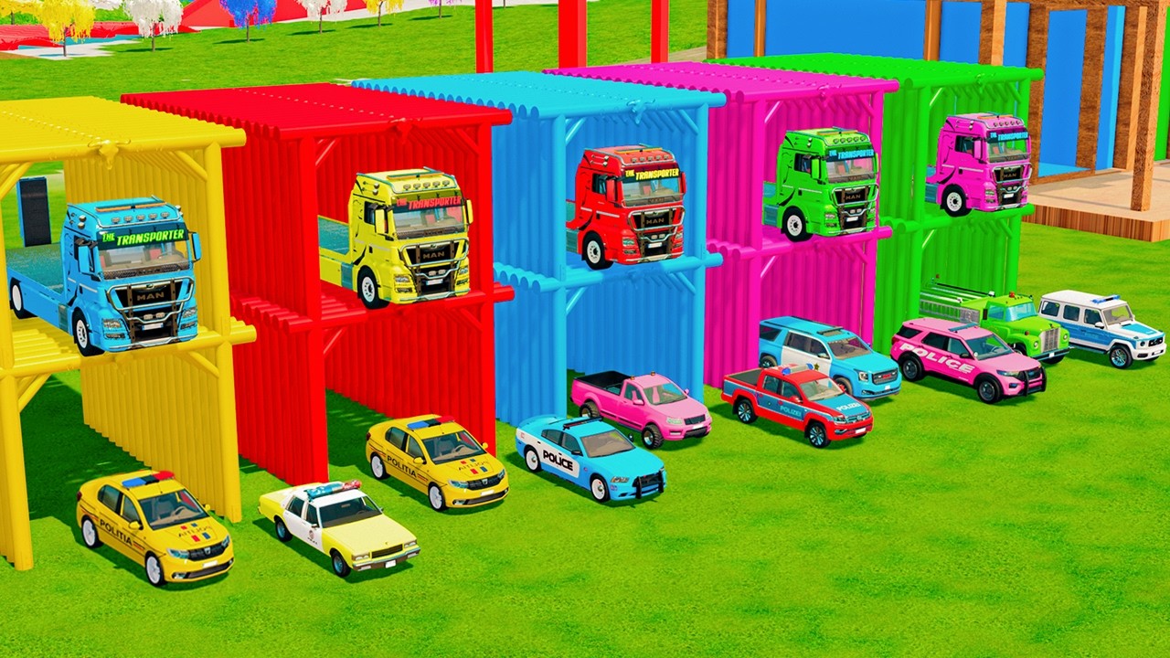 TRANSPORTING ALL POLICE CARS and AMBULANCE EMERGENCY VEHICLES WITH MERCEDES POLICE TRUCKS ! FS22