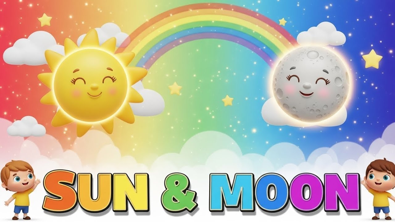 “The Sun and the Moon – Day and Night Adventure for Kids | 3D Baby Cartoon Poem”