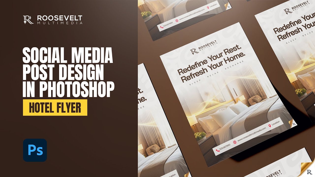 Social media post design in Photoshop - Hotel Flyer