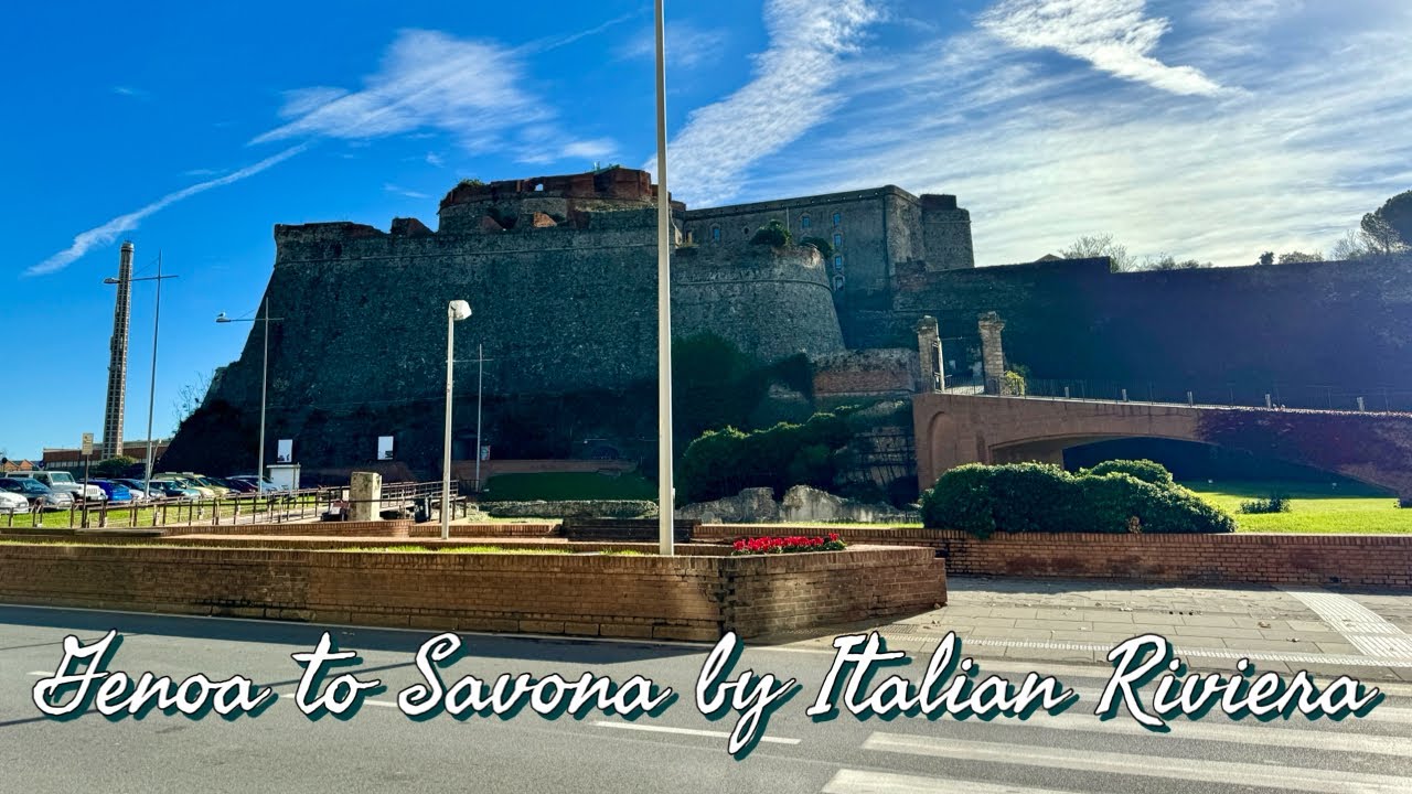 [4K Europe Drive] Genoa to Savona by Italian Riviera