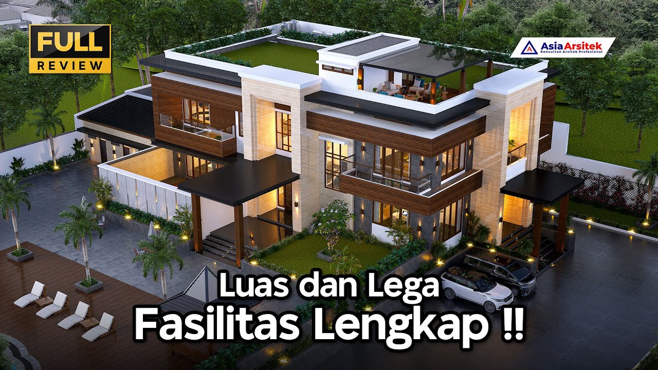 DESAIN RUMAH MEWAH 3 LANTAI 5 KAMAR di Lahan 1900 m2