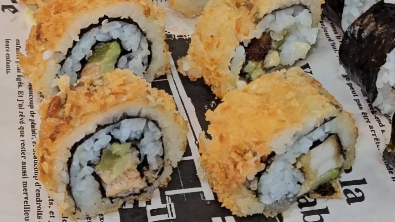 Knusprig frittiertes Sushi Rolls | Sushi  Rezept im Tempura Teig.
