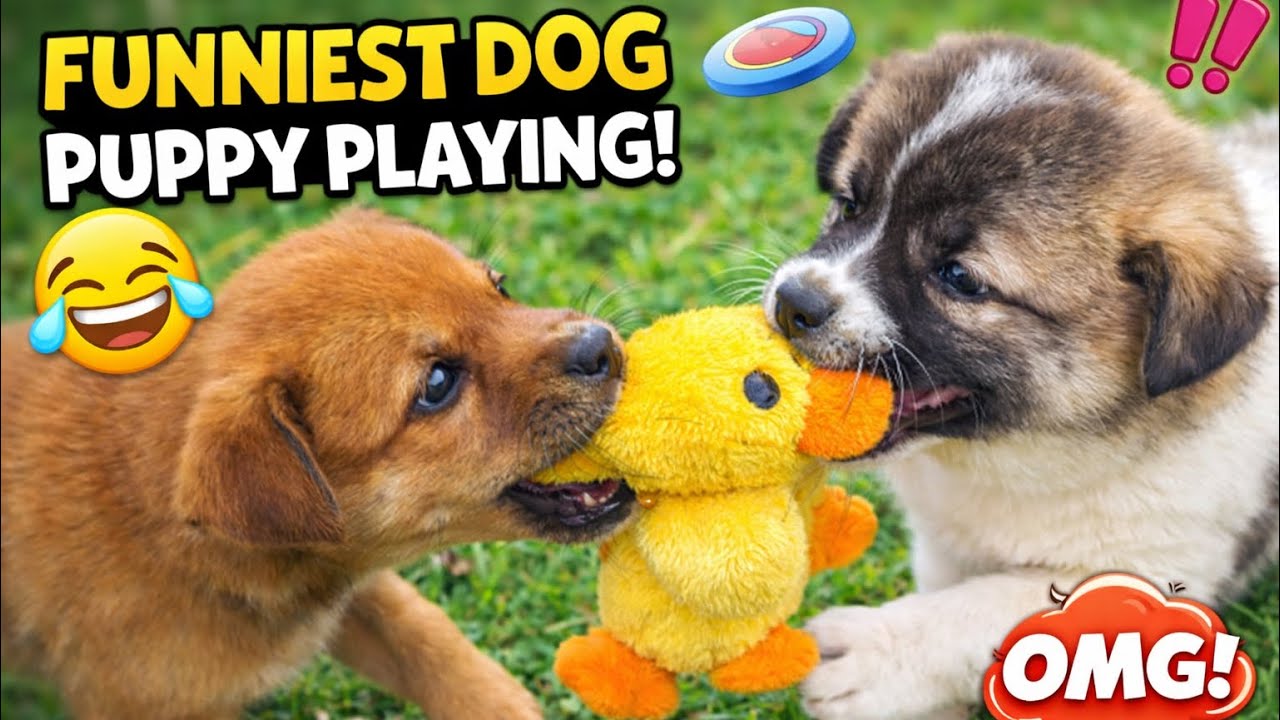 Funny DOG puppy playing 