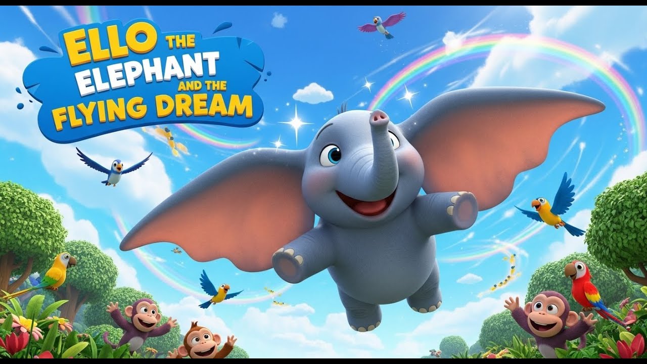 “Ello the Elephant and the Flying Dream | Magical Moral Story for Kids”
