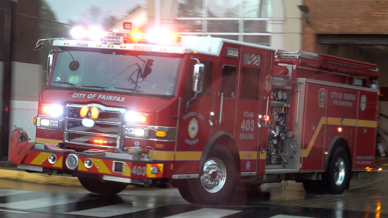 City of Fairfax Fire Department Foam Engine 403 Responding