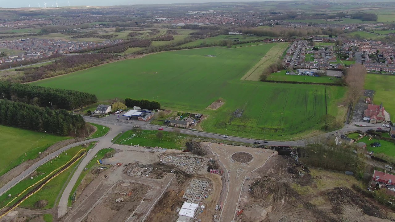 Lambton Park (Miller Homes) Bournmoor. A183 roundabout construction progress (March 2019)
