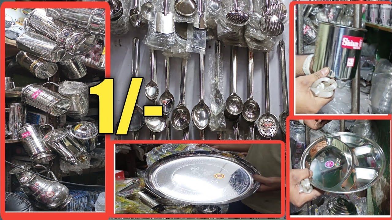 Stainless Steel Kitchen Equipments Wholesale Market In Kolkata||Stainless Steel Kitchen ware||#steel