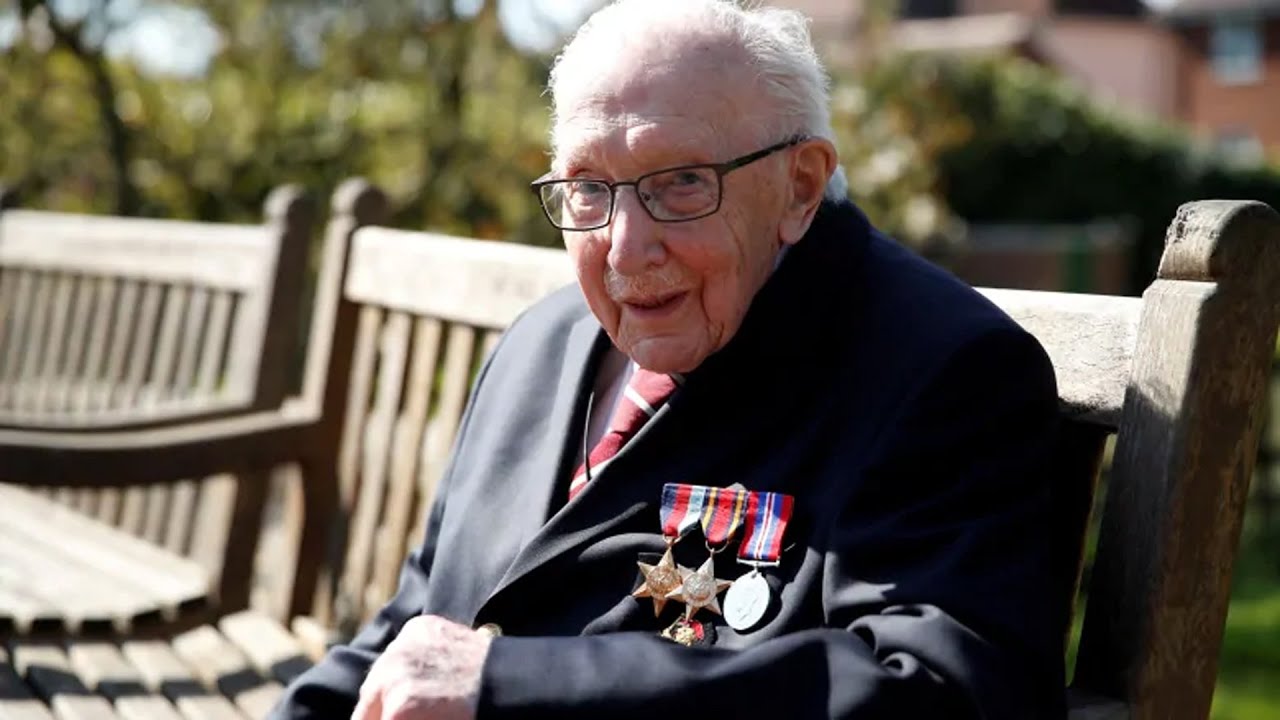 Captain Tom Moore knighted by Queen Elizabeth