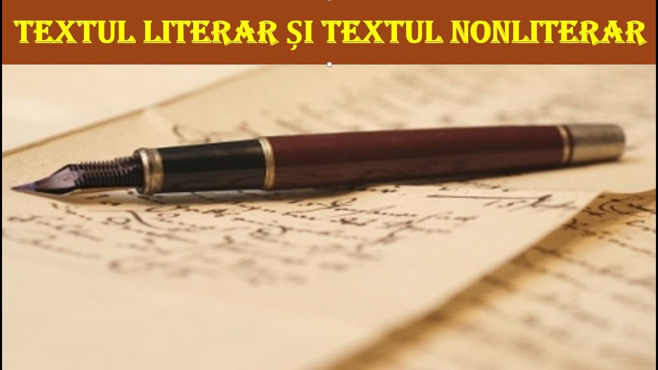 Textul literar și textul nonliterar