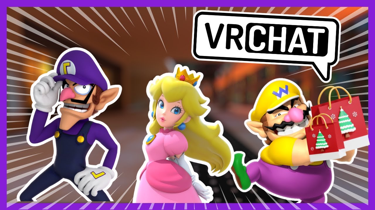 Waluigi & Wario Go Christmas Shopping (VR Chat) Ft. Peach