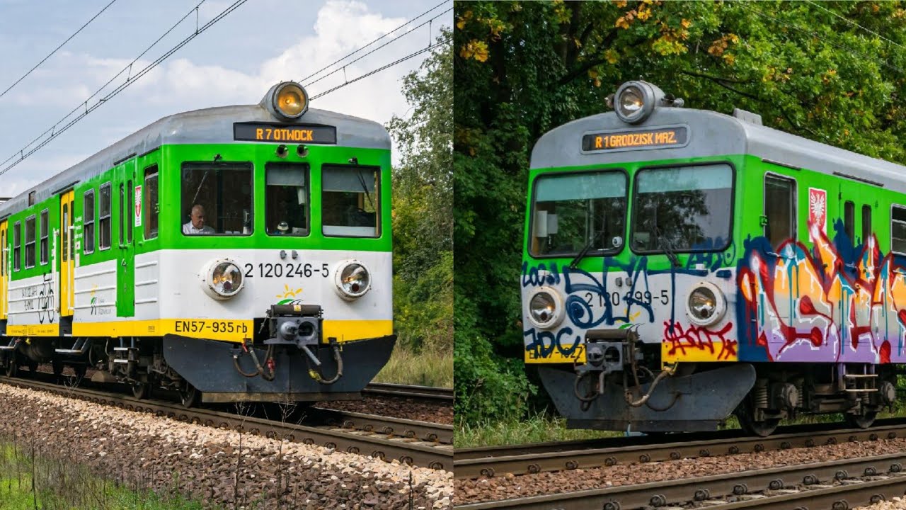 Grafitowiec i ryflak czyli EN57 Kolei Mazowieckich