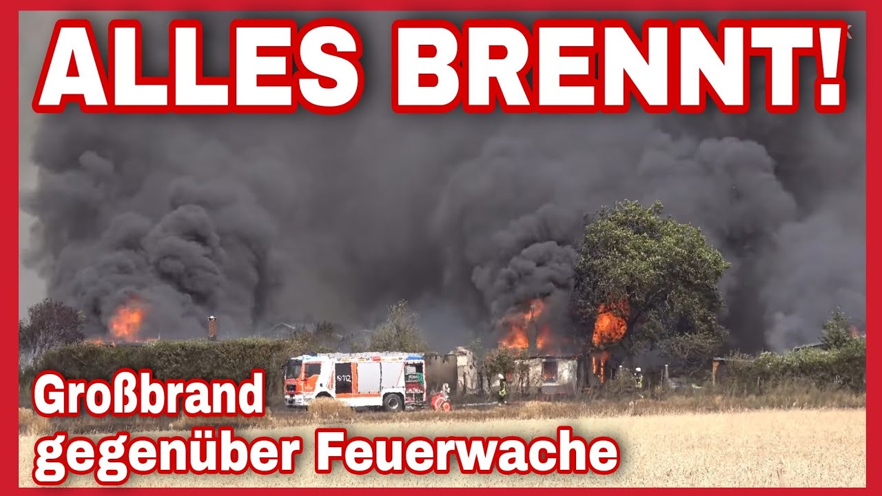 🔥FELDBRAND in Leipzig gerät außer Kontrolle🔥FEUERWALZE vernichtet Gartenverein❗️Großeinsatz🚒🚨