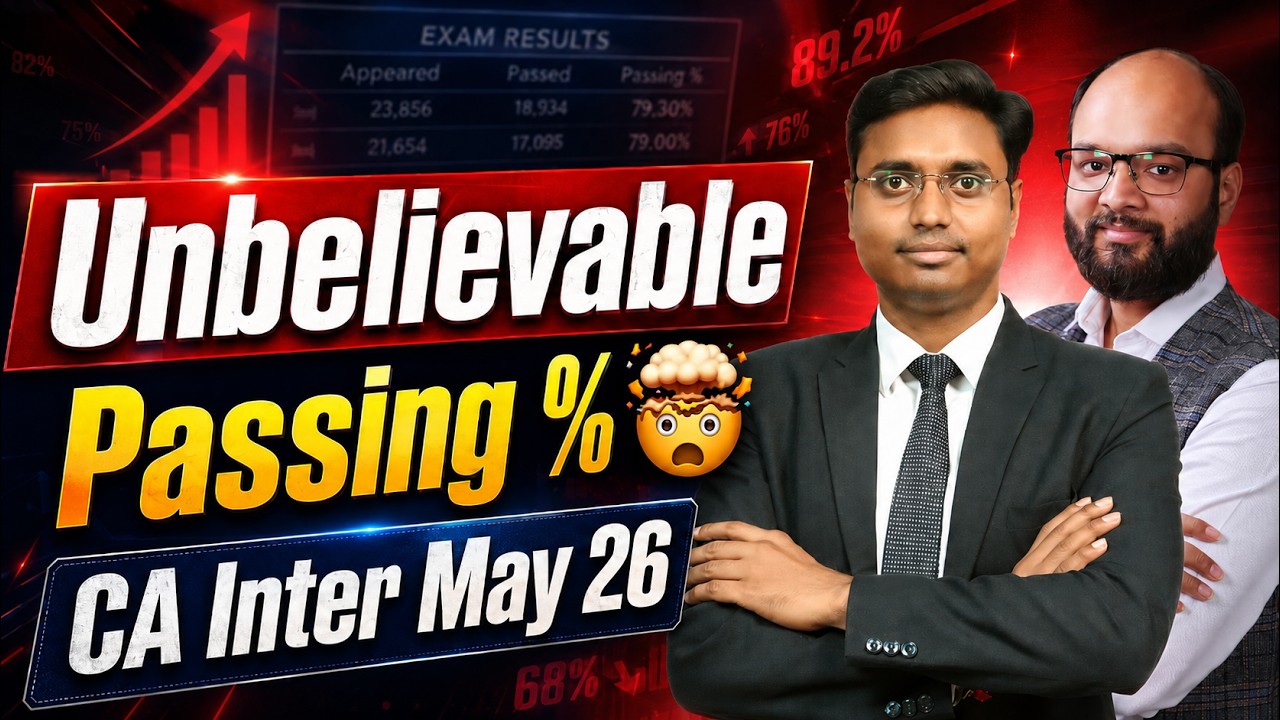 CA Inter May 26 Passing Percentage | CA Inter May 26 Result | ICAI Result CA Inter May 26