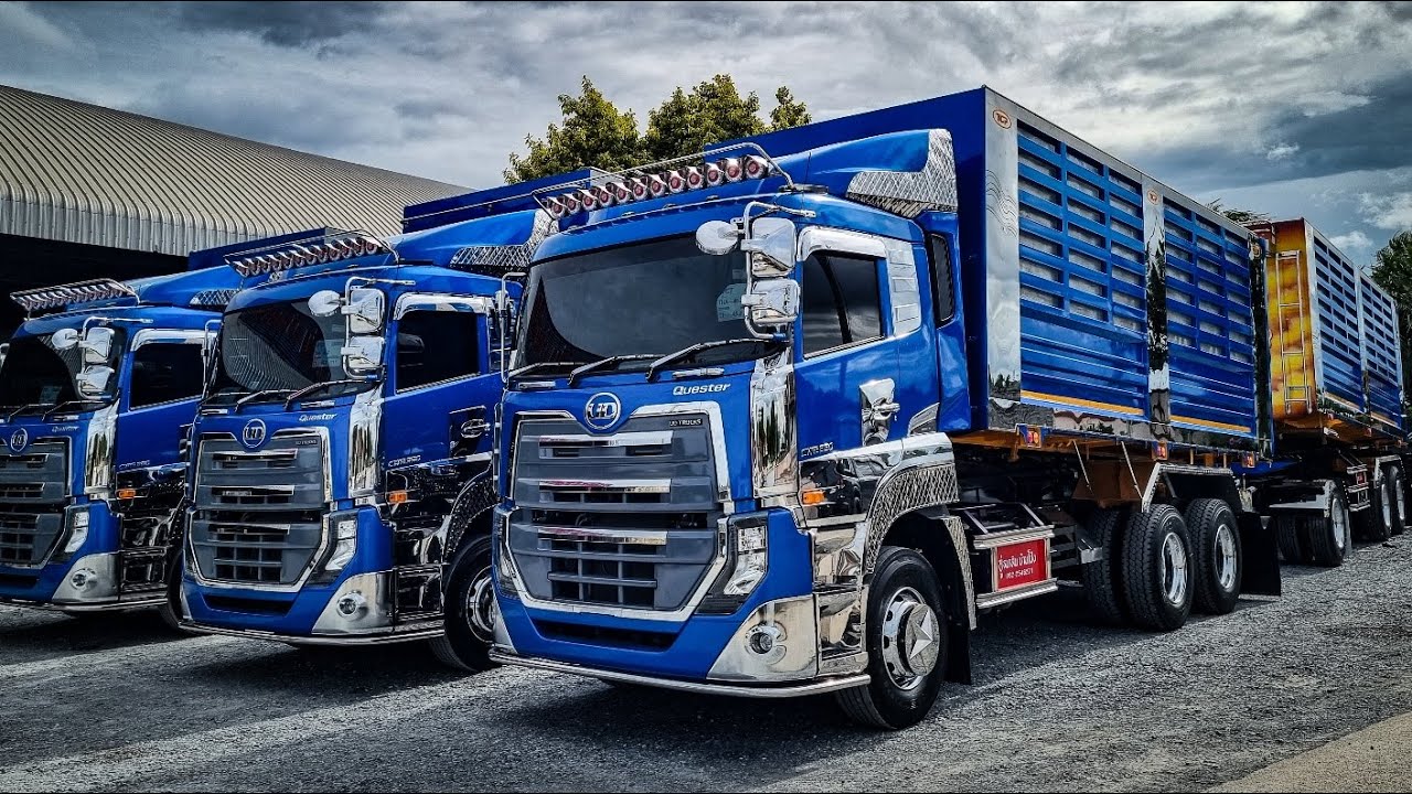 UDเควสเตอร์350แต่งสวยๆ ดั๊มเลสแม่ลูก22ล้อ พลังGH8 กำลังมาเต็มๆหนักๆ เกียร์ตบ