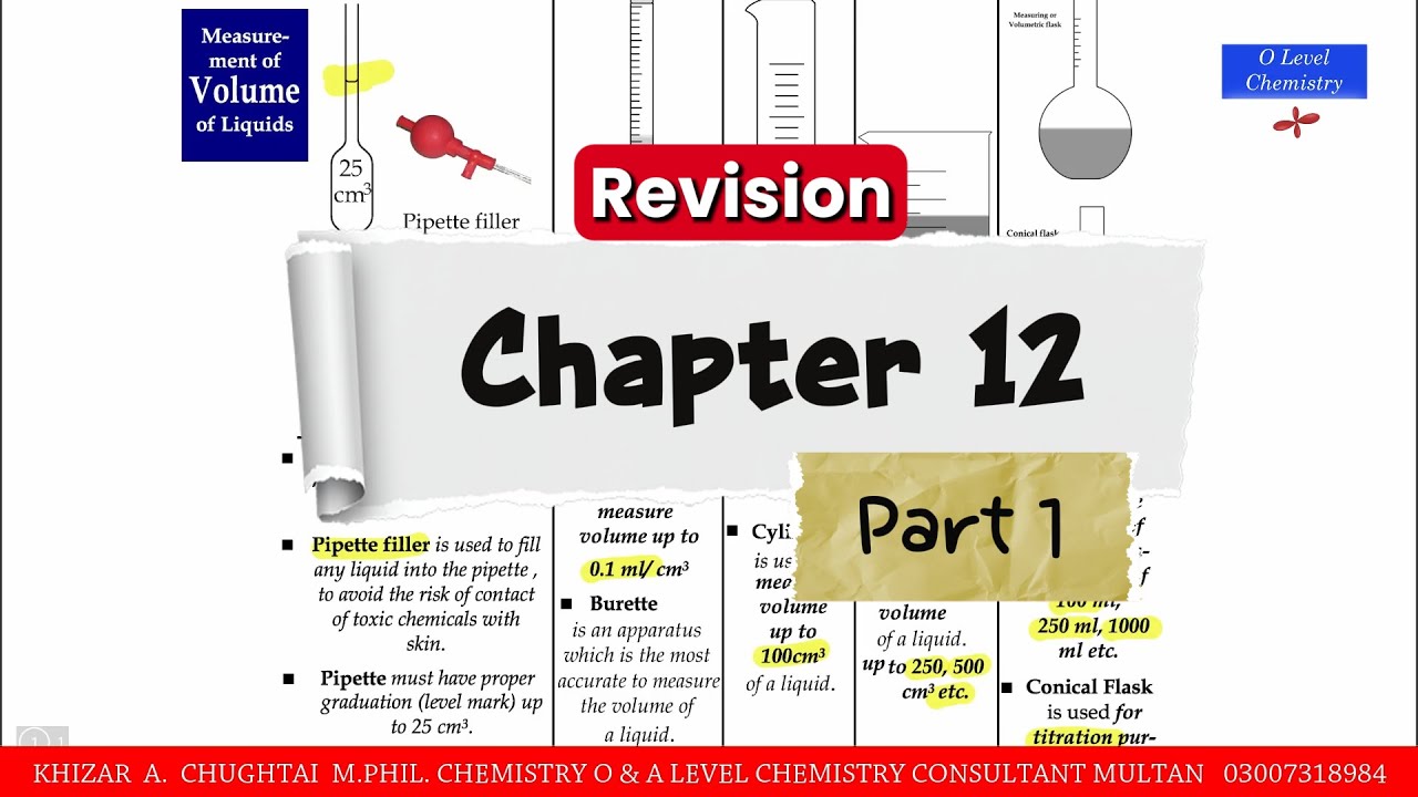 O level Chemistry Chapter 12 part 1