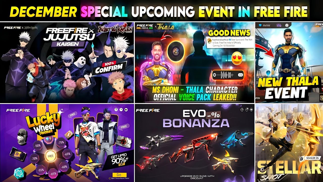 Upcoming Events in Free Fire l Free Fire New Event l Ff New Event l Free Fire December Events