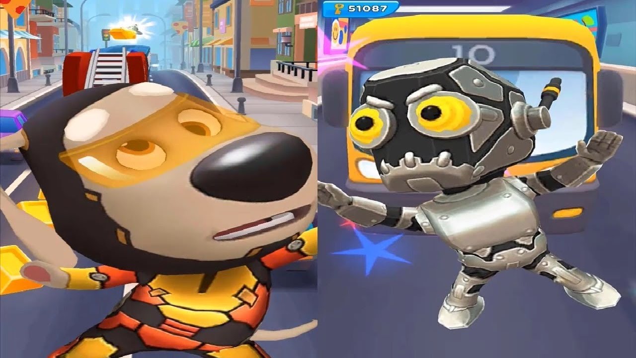 TALKING TOM GOLD RUN IRON BEN VS Panda Panda Run Game Robot Gameplay 2021