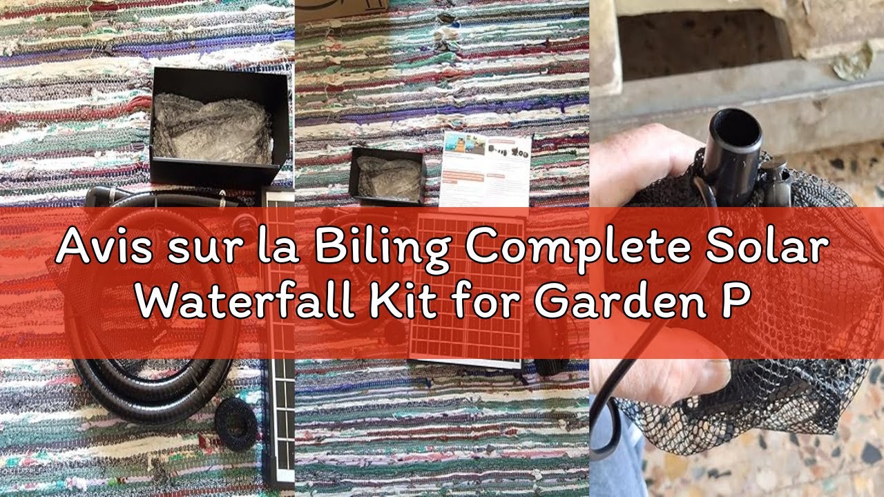 Avis sur la Biling Complete Solar Waterfall Kit for Garden Pond Waterfall Stainless Steel 20cm Water