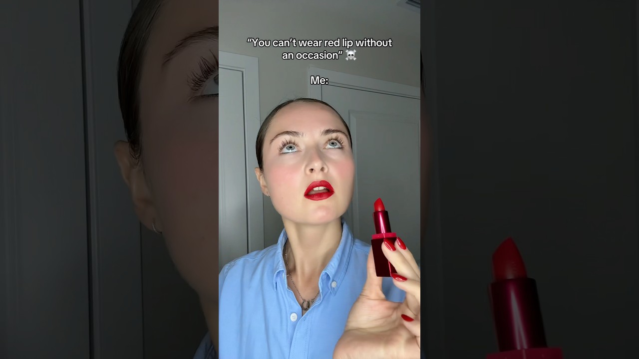 Wearing red lip every day 👄✨.  