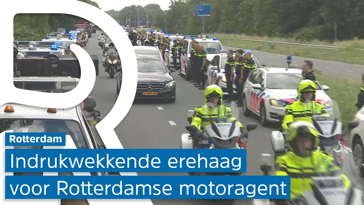 Kilometerslange erehaag voor omgekomen Rotterdamse motoragent
