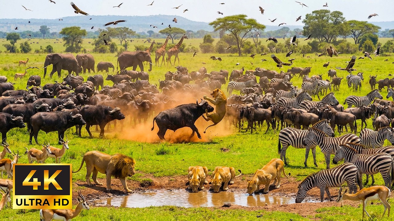 4K Приключение в Африке: Великая миграция с натуральными звуками