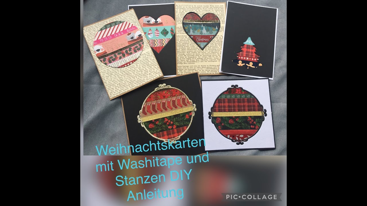 Weihnachtskarten mit Washitape und Stanzen von Action