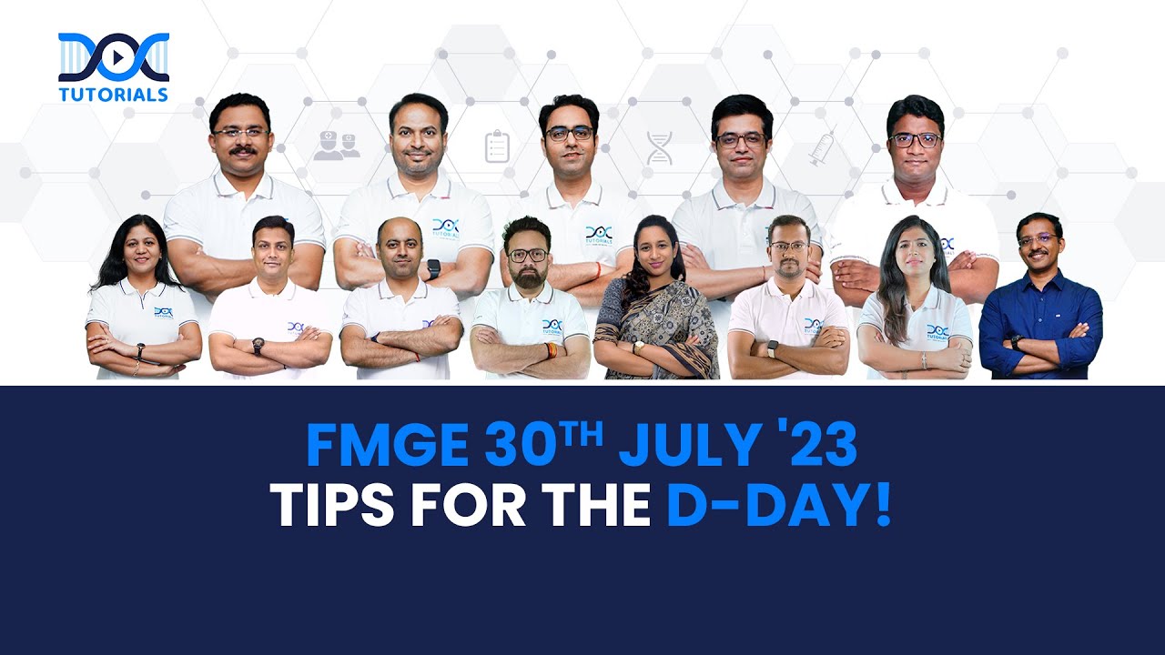 FMGE 30th July 2023 - Tips for the D-Day by DocTutorials Faculty | FMGE exam day tips | FMGE 2023