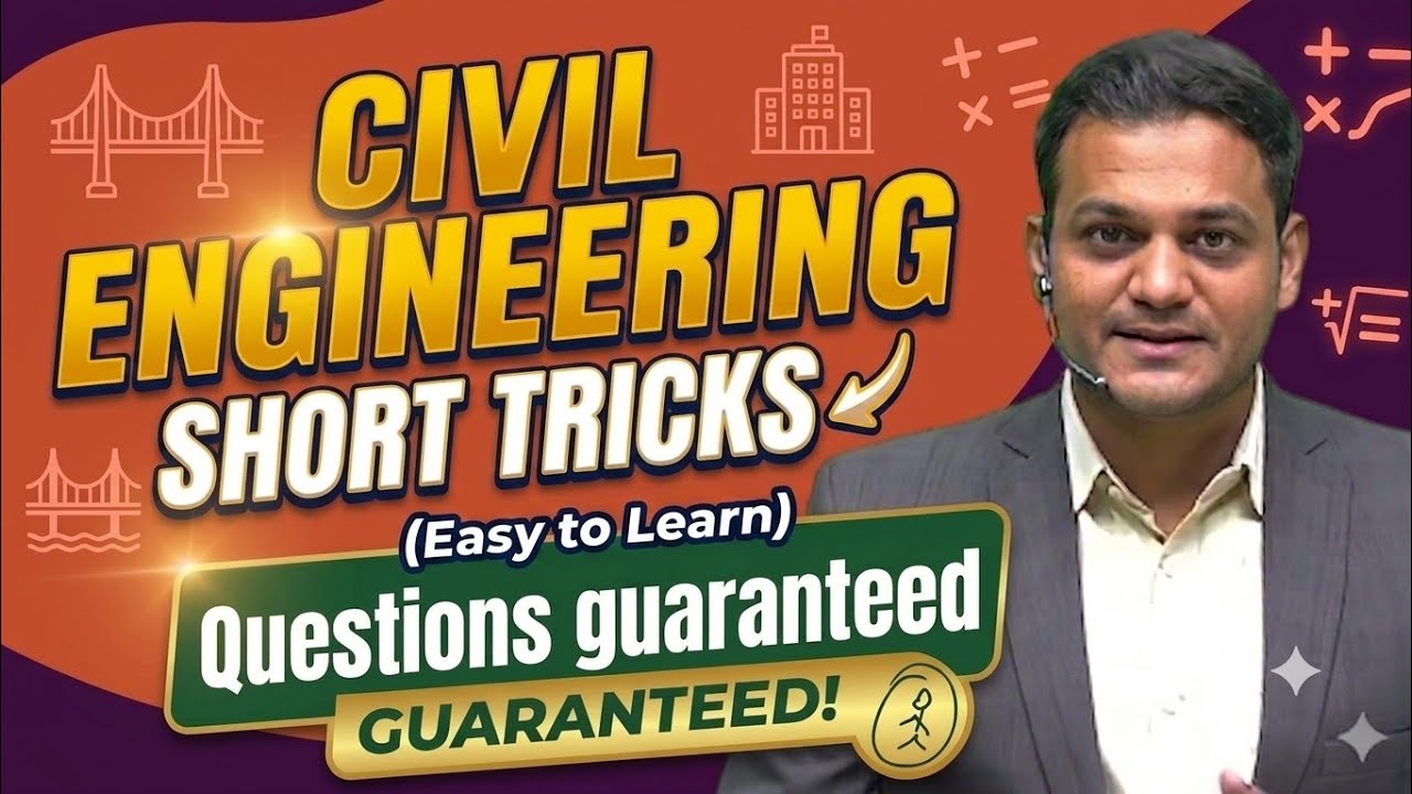 🛑 Civil Engineering Short Tricks for SSC JE, RRB JE & State AE/JE #sscje #civilengineering