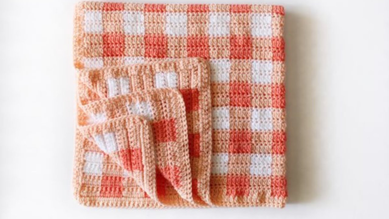 Crochet Cluster Gingham Blanket