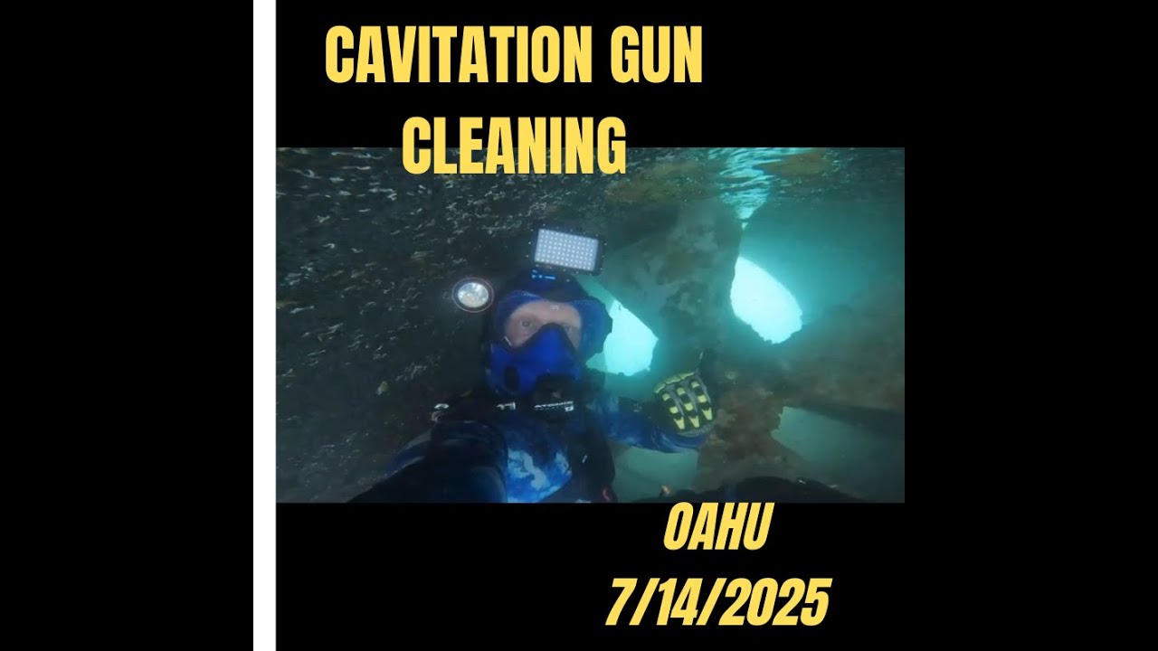 Underwater Hull Cleaning with Cavitation Gun in Oahu | Satisfying Marine Growth Removal! 🌊🧽