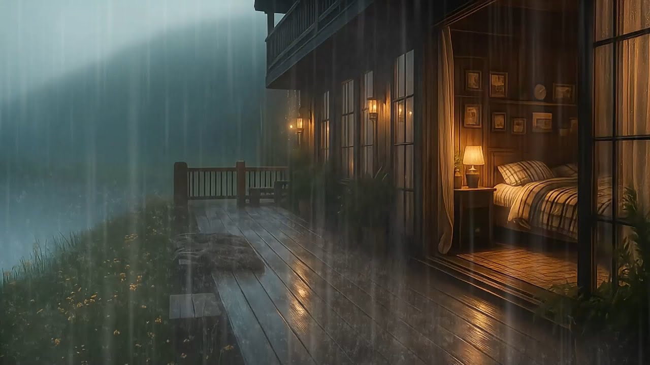 Soothing Rainfall by the Ocean Cabin 🌊 | Sleep Peacefully All Night