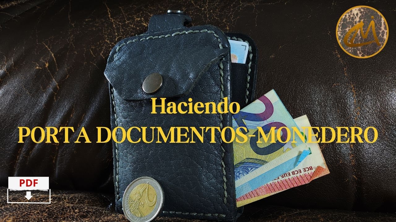 #comohacer Billetera con monedero en cuero HECHA A MANO, incluido plantilla.