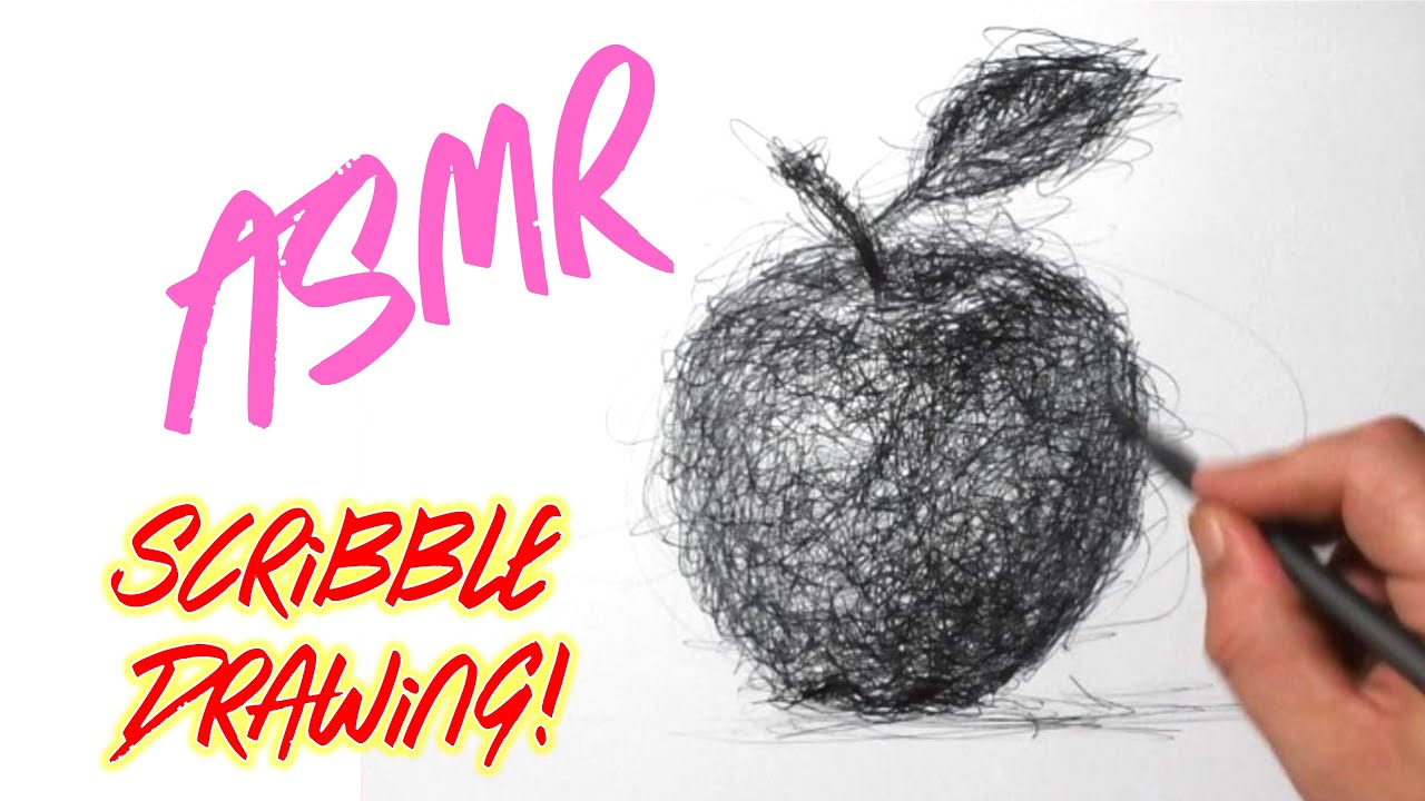 How to Draw an Apple | Real Time Scribble Art Drawing / AWESOME!!
