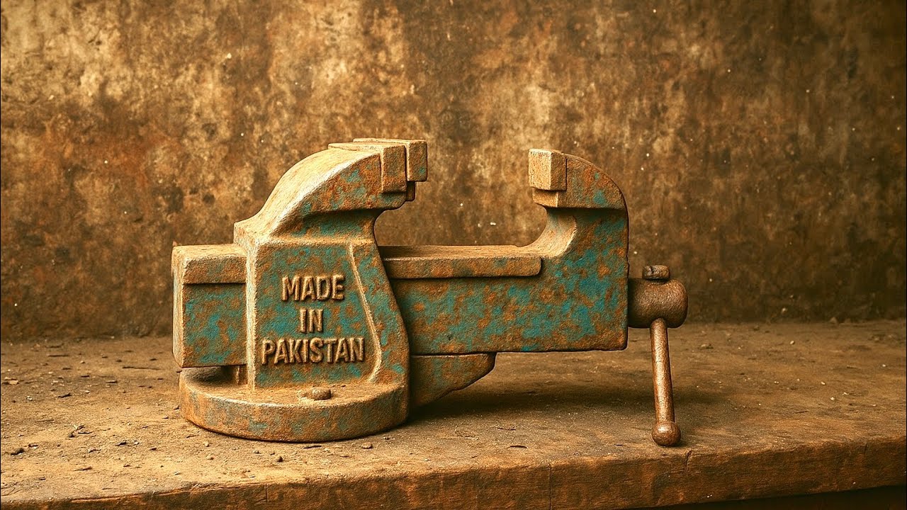Old Rusty Bench Vise Restoration | Made in Pakistan | Extreme Rust Removal & Full Restore