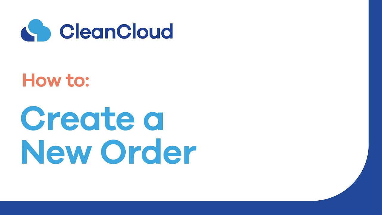 Creating a New Order in CleanCloud