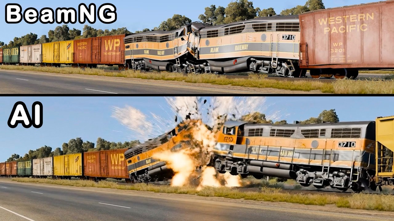 BeamNG vs AI Video - Car Crash Physics Tests