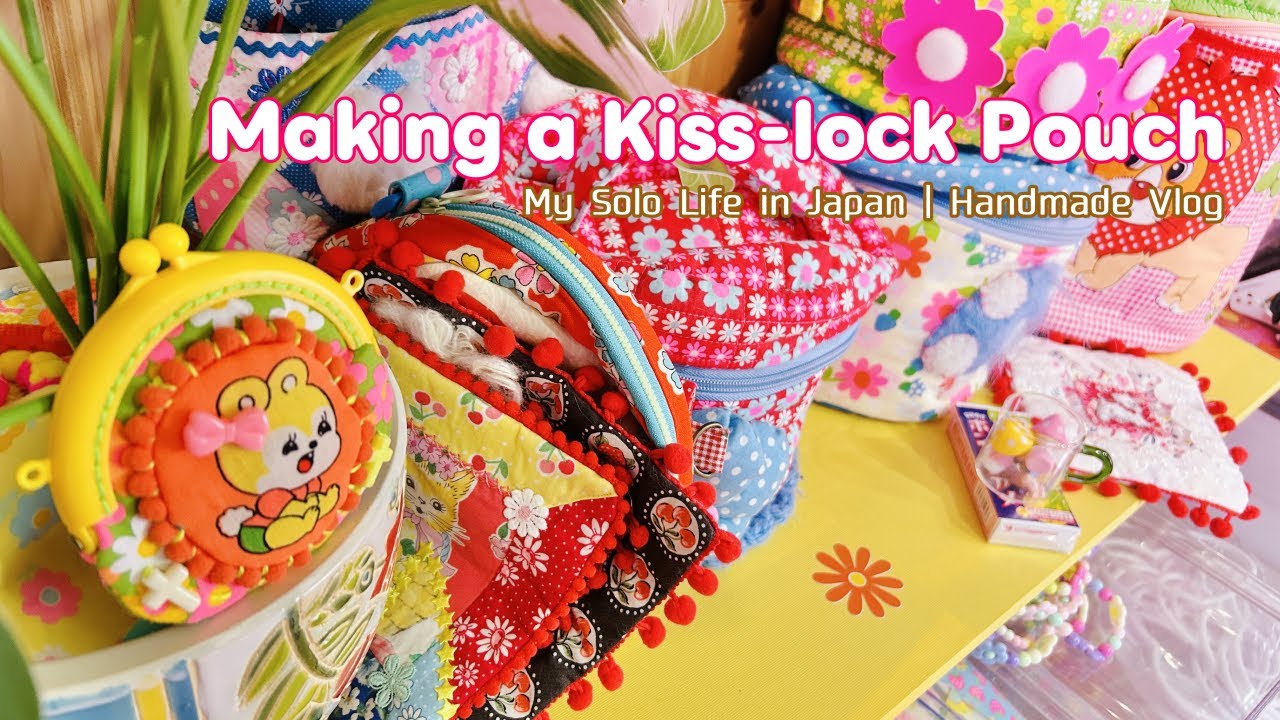 Making a Kiss-lock Pouch 🍒 | My Solo Life in Japan