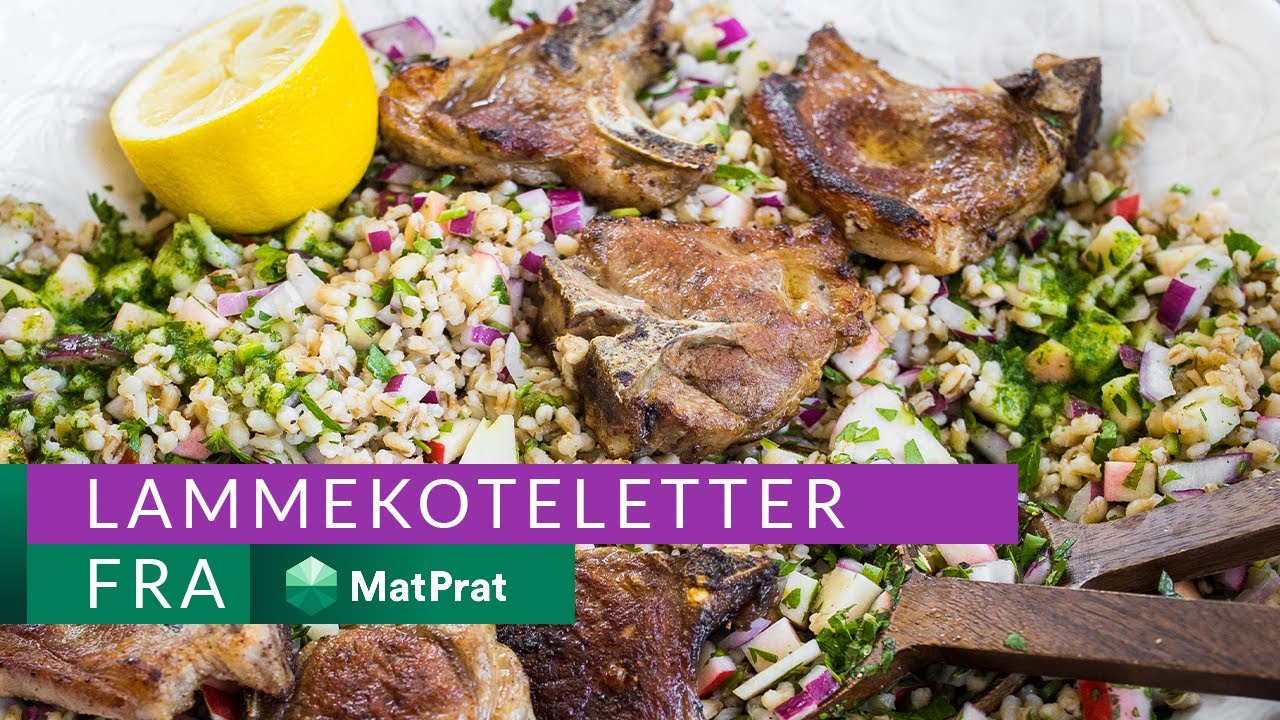 Lammekoteletter med byggrynsalat - kjapt og greit! | MatPrat
