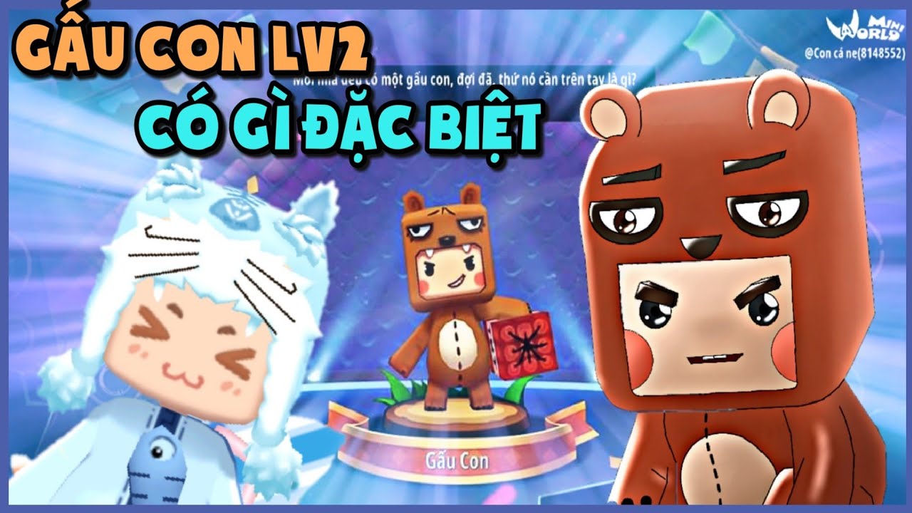 Mini World: Mở khóa sức mạnh của nhân vật gấu con lv2 và cái kết đắng trong Mini World | Meowpeo