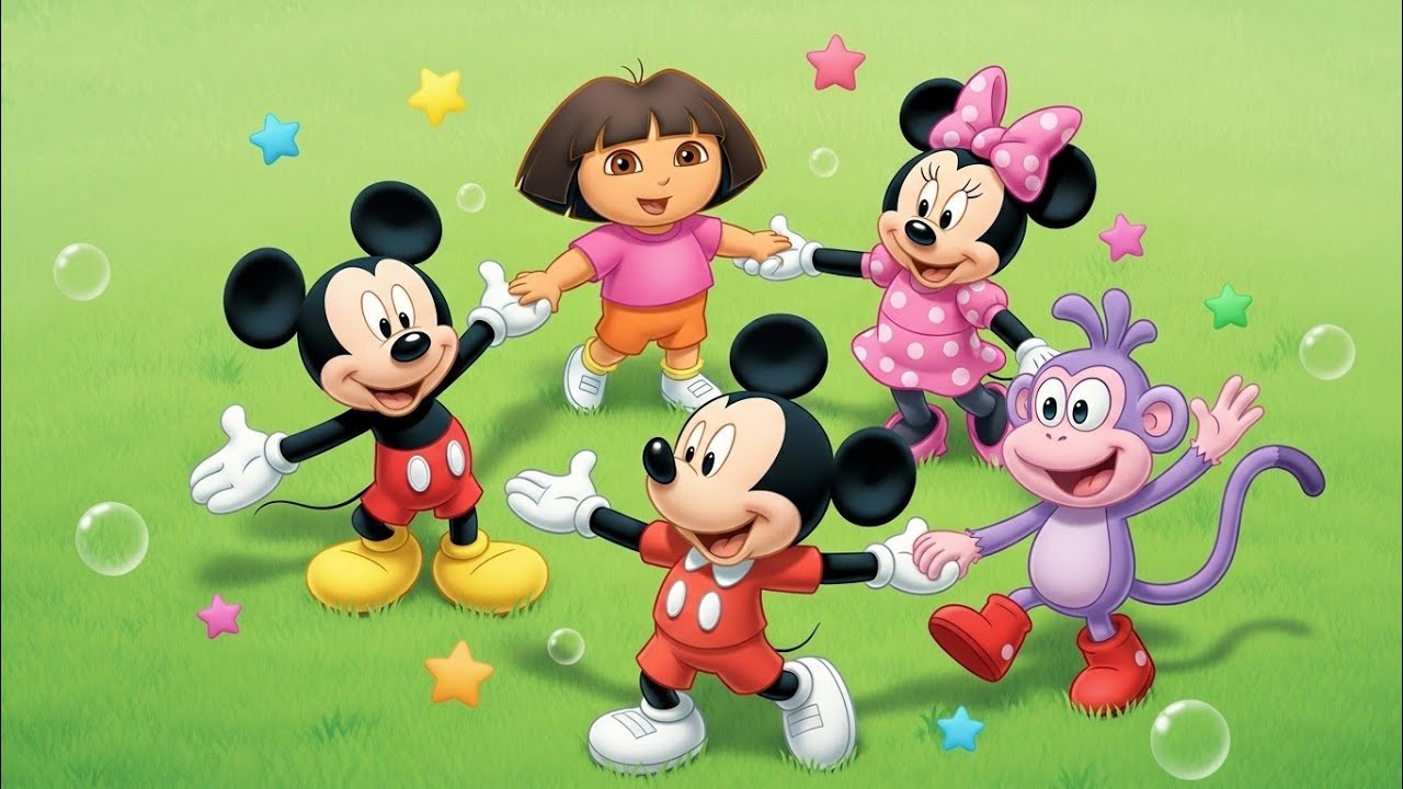 Jump, Clap & Learn Body Parts with Mickey Mouse and Dora 🌈 | Kids Dance Rhyme