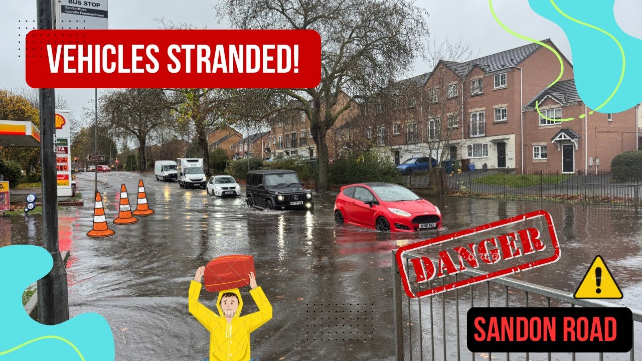 FLASH FLOODING - SANDON ROAD STAFFORD - NOVEMBER 2025 !