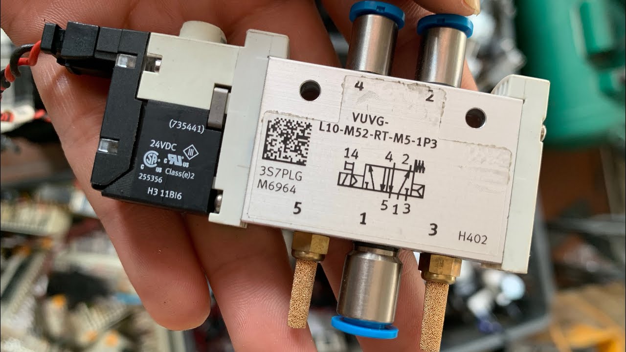 Van điện từ kh&iacute; n&eacute;n festo đức, van 5/2 coil 24v nhỏ m&agrave; c&oacute; v&otilde;