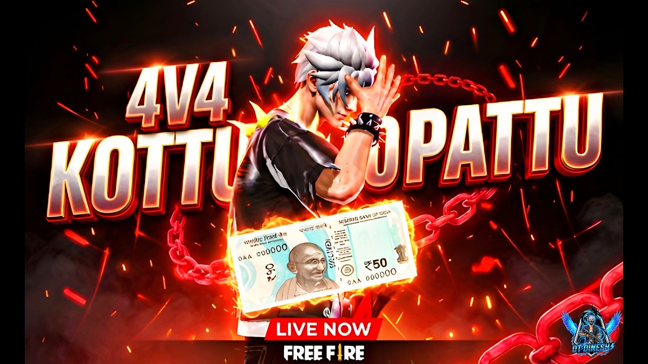 4V4 KOTTU 50 PATTU #otdineshyt#freefire#garenafreefire
