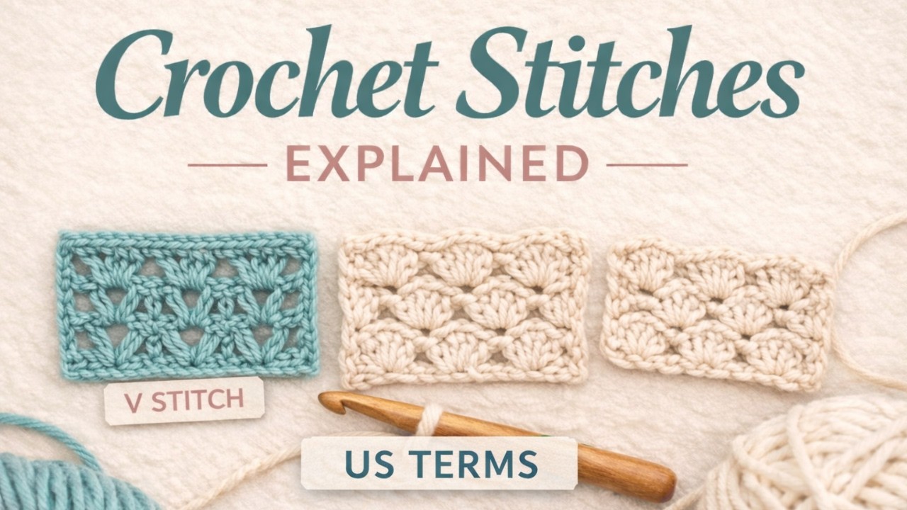 V Stitch Crochet Tutorial (Voiceless) | Beginner-Friendly Stitch