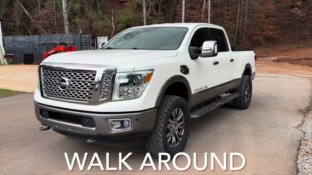 Мой тюнингованный фермерский грузовик Nissan Titan XD Cummins Diesel 2016 года, поднятый на 35-дю...