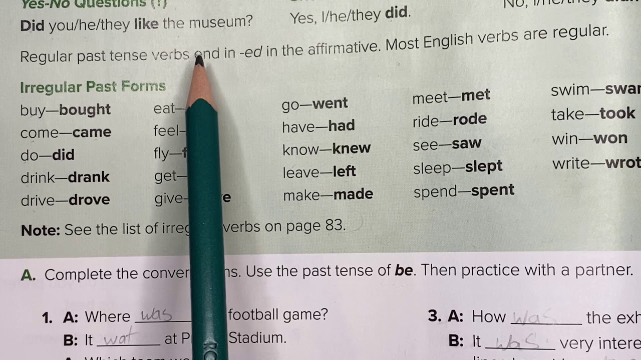 Simple Past Tense:be للصف ثاني متوسط Super Goal 3
